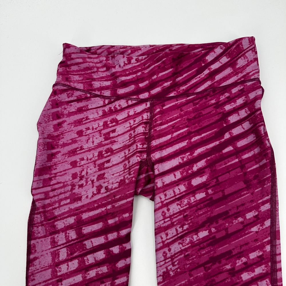 Under Armour HeatGear Compression Leggings Womens Medium Pink Purple Crop Pants - Picture 2 of 9